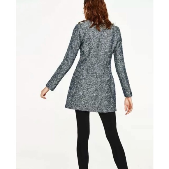 Zara Shiny Tweed Coat - Picture 4 of 15